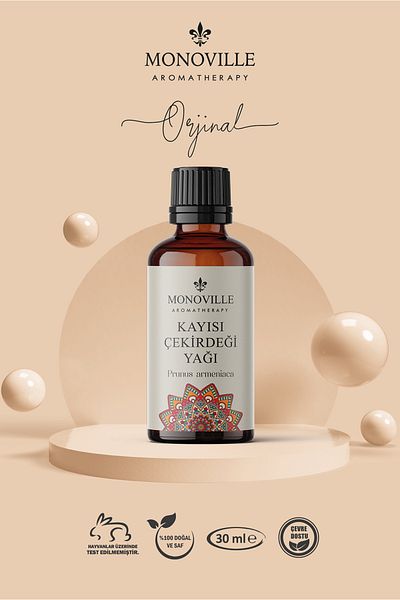 Monoville Ulei din semințe de caise 30 ml presat la rece 100% pur și natural (ulei din semințe de caise)