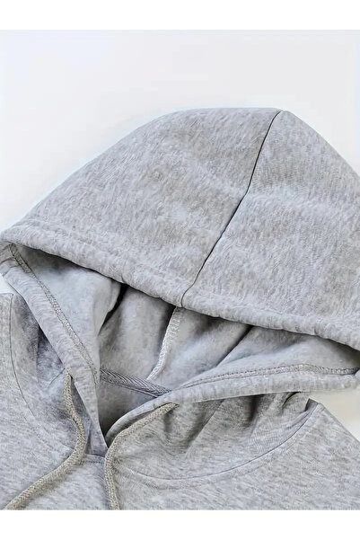 Pink Sky Gray Oversize Hooded Sweatshirt - Printed Hoodie