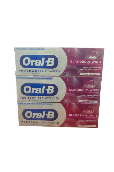 Oral-B PRO 3D WHİTE ADVANCED GLAMOROUS WHİTE 75 ML DİŞ MACUNU X 3 ADET
