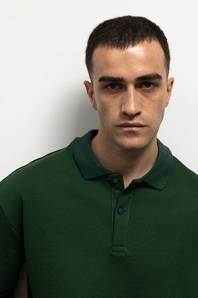 GIESTO Basic μακρυμάνικο μπλουζάκι Polo Neck - Πράσινο
