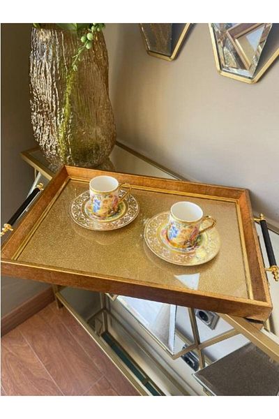 Sembol Gold-102 Luxtray-102 47X30 cm Patterned Luxury Presentation Tray