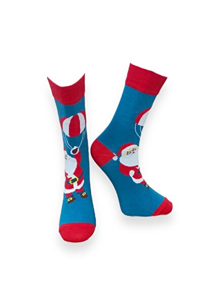 Mevo Single Navy Color Unisex Flexible Moisturizing Cotton Christmas Patterne...