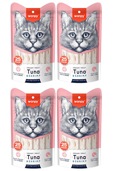 Wanpy Ton Balığı ve Karidesli Sindirim Sistemi Destekleyici Krema Kedi Ödül M...