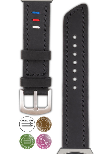 vagave حزام ساعة جلدي مقاس 22 ملم - تريشيب