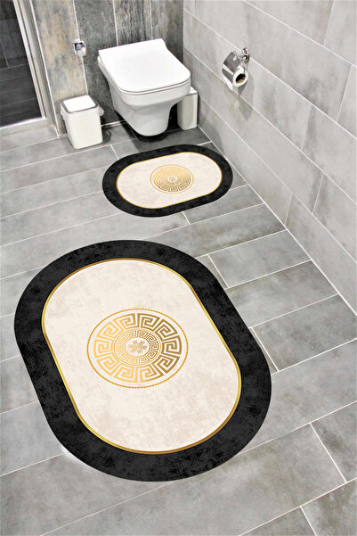 Bordo Halı Set de covorașe de baie decorative lavabile, umplute cu burete, mo...