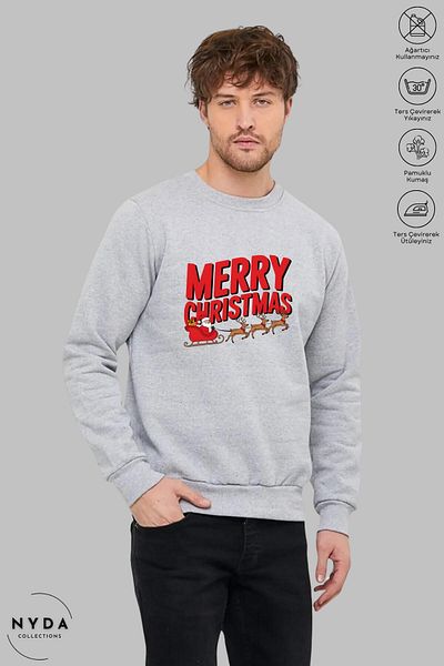 Nyda Collections Unisex Καλά Χριστούγεννα - Φούτερ Crew Neck Oversize
