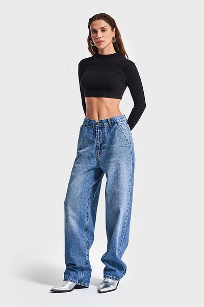 its basic Femei Culoare Albastru 2S54 Skater Fit 100% Denim Koton