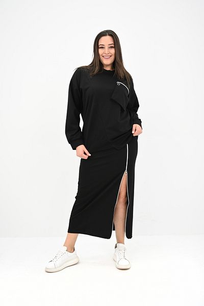 Koza Butik طقم تنورة نسائي بسحاب مقاس كبير 8159-25