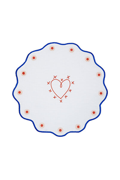 Baci Milano Mamma Mia Kalp İşlemeli Amerikan Servisi 40 cm Mavi