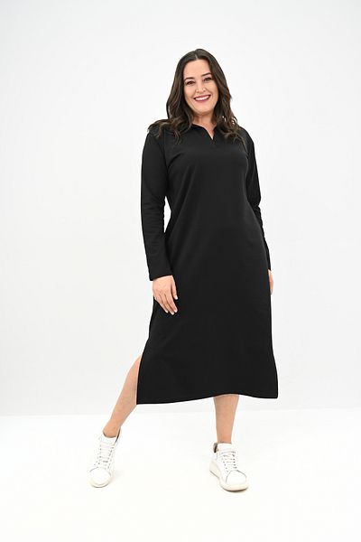 Koza Butik Γυναικείο Μακρυμάνικο Φόρεμα με Λεπτομέρεια Πέτο 5283-25
