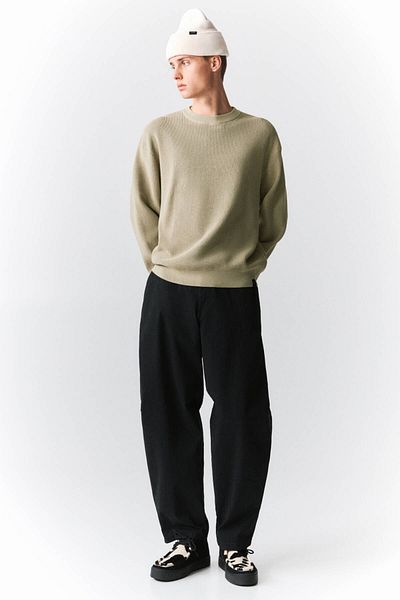 Pull & Bear Gray Seersucker Sweater