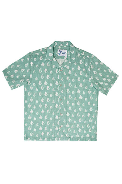 ANEMOSS Sailboat Patterned Man Shirt - L