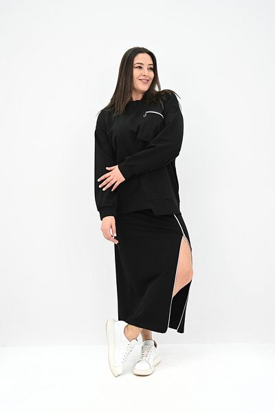 Koza Butik طقم تنورة نسائي بسحاب مقاس كبير 8159-25