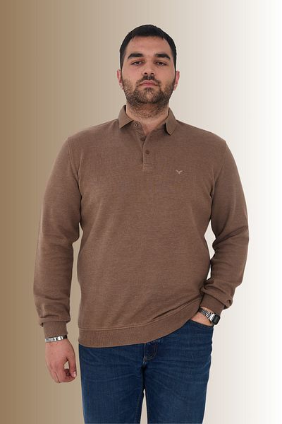 Maccali Men's Plus Size Winter Oversized Mink Polo Neck T-Shirt