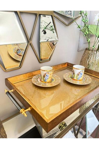 Sembol Gold-102 Luxtray-102 47X30 cm Patterned Luxury Presentation Tray