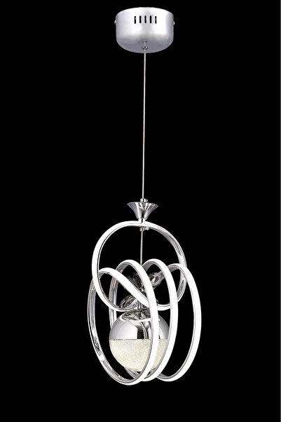 HİRALUCE Helen 3 Renk Krom ( Sarı Beyaz Ve Gün Işığı ) Led Avize Kristal Taşlı Concept