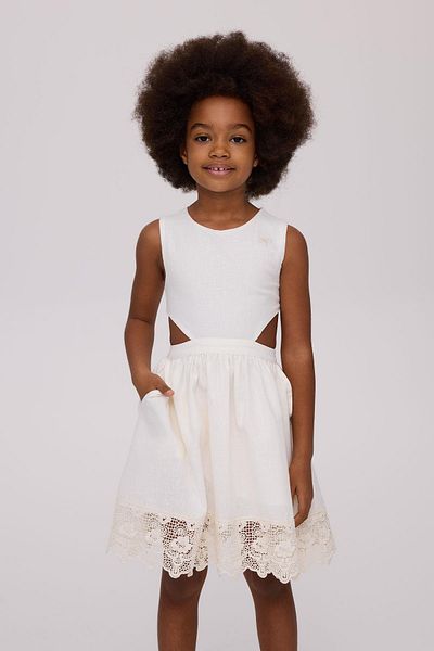 Tyess Bg Store Girls' Ecru Dress