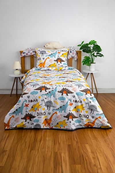 FAVORA Set cuvertură de pilota Dino Blue, 100% bumbac