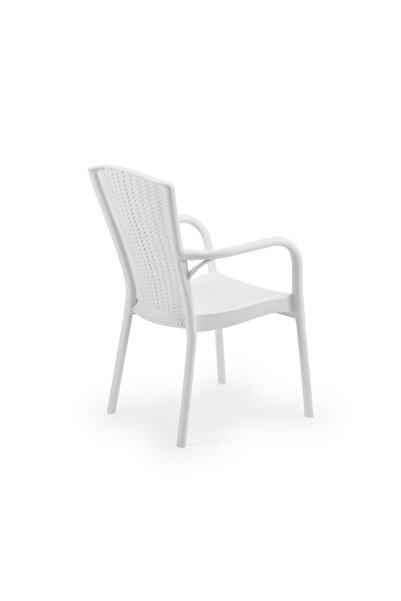 Bintaş Mobilya Beyaz Bahçe Masa Sandalye Takımı 4 Kişilik 90x150.cm