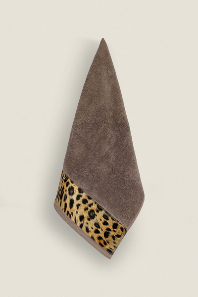 Ellaline Набір з 4 рушників Leopar, 100% бавовна, сертифікована, рушники для рук/обличчя/кухні, 50x90 см, коричневий - кремовий