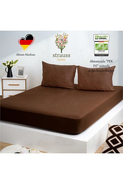 Strauss Strausshome ®   Premium Fitted Sheet 100% Cotton Single / Double Special Combed Cotton Oeko-Tex