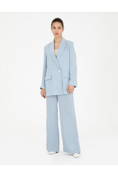 Pierre Cardin Blue Kupro Fabric Trousers 50282099 -Vr249