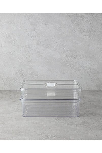 English Home Bella Plastik 2'li Mutfak Düzenleyici 3 L – 5 L Şeffaf