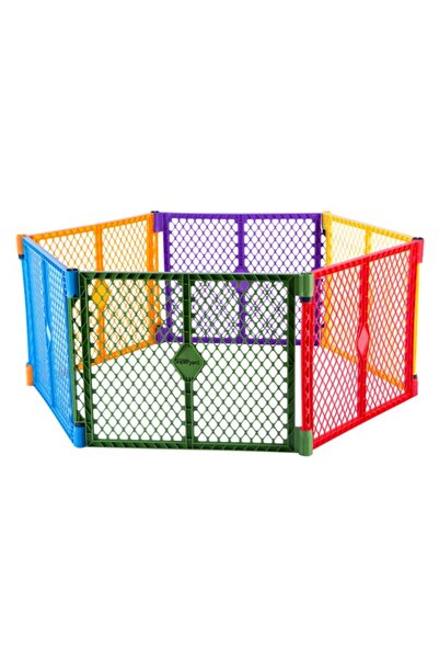 North States بوابة مستقلة Super Yard Colorplay ذات 6 ألواح بمساحة 18.5 قدمًا مربعًا