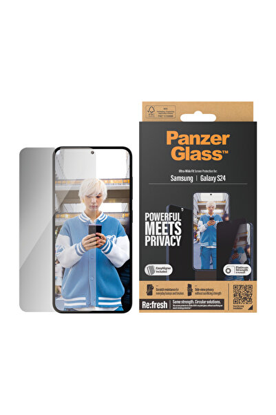 Panzer Glass واقي شاشة الخصوصية مناسب للغاية لهاتف Samsung Galaxy S24 - الخصوصية