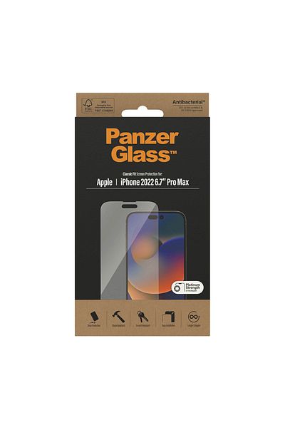PanzerGlass واقي شاشة ايفون 14 برو ماكس - شفاف