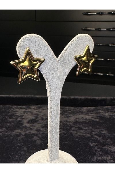 Amber GOLD STAR STEEL EARRINGS