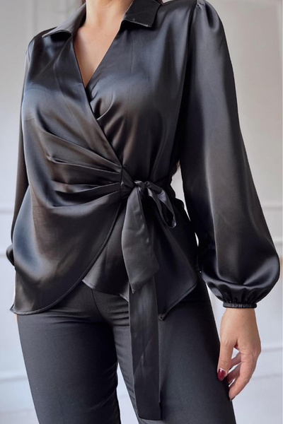 DPARİS Wrap Satin Shirt