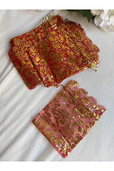 partici dükkanı Gold Detaylı Tül Kese - Çerez Kesesi - Hediyelik Tül Kese - K...
