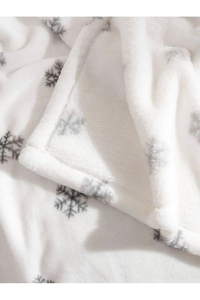 LC Waikiki Lcw Home Ecru Snowflake Patterned Tv Blanket 100X150 cm