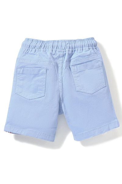 Babyhug Cotton Knee Length Shorts Solid Color - Blue