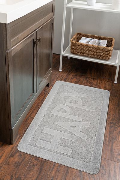 Konfor Halı Long-Lasting Soft Bath Mat with Natural Non-Slip Base - Water Absorbent and Washable 60X100