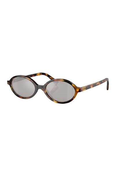 Miu Miu 04zs Vau07f 50 نظارات شمسية نسائية بيضاوية اللون باللون البني