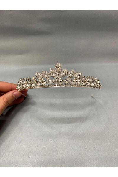 Hayalperest boncuk Perla Beige Zirconia Thin Bridal Crown - Henna Crown Promise and Engagement Crown