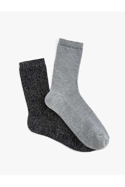 Koton Set 2 șosete Socket Metallic Multicolor