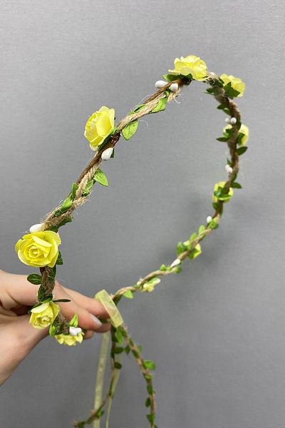 Hayalperest boncuk Paper Bridesmaid Crown with Rose and Leaves and Gift Children's Crown