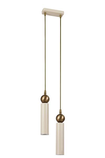 Bozyaka Aydınlatma Sparg 2-Piece Metal Ceiling Pendant Lamp Double Color Cream & Tumbled Modern Chandelier (Daylight Led Bulbs Included)