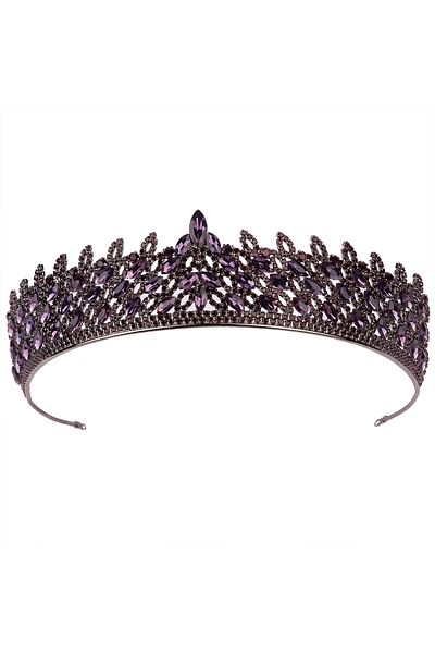 Hayalperest boncuk Coroana Printesa Eleganta pentru Mirese - Detaliu Cristal, Mov