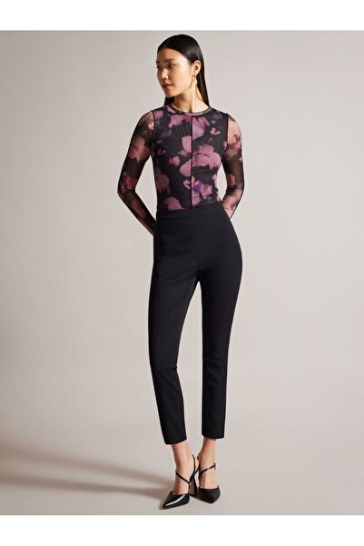 soBasic ALEEİNA ВЕЛОСИПЕДНАЯ БЛУЗКА С ДЛИННЫМИ РУКАВАМИ И ЭЛАСТИЧНОЙ СЕТКОЙ - ЧЕРНАЯ