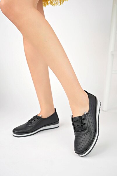 NESKA Лазерни черни ортопедични обувки с подплънки