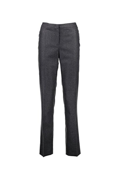 Escada Boru Paça Normal Bel Gri Yün Ve Kaşmir Pantolon