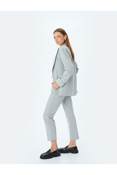 Koton Ψηλόμεσο υφασμάτινο παντελόνι Cigarette Slim Fit με τσέπες