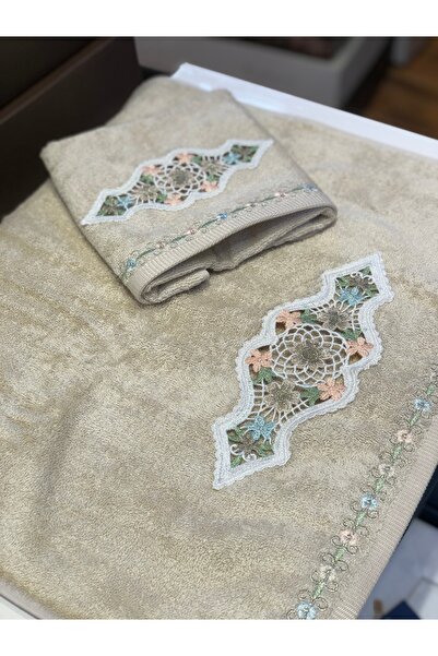 ARLIVA Набір рушників з вишивкою 3D «Тунець» з бамбука, кавовий колір — «Мама і донька»