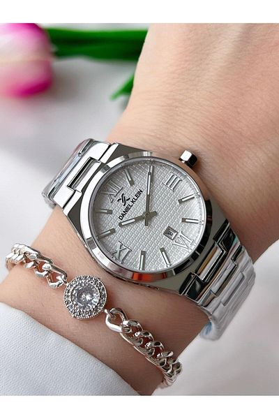 Daniel Klein 30 Mt Waterproof Steel Band Women's Wrist Watch and Bracelet Set - Bfg.10734.X1