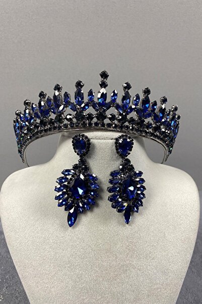 Limelia Set de cercei pentru rochie de seară și coroană de mireasă Pedro Ston...