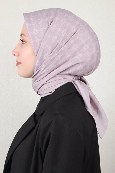 Aker Elegance Monogram Eşarp 4107-2 Soft Lila